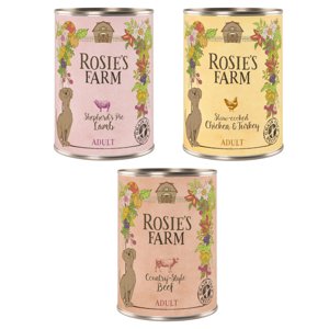 Rosie's Farm Adult 6 x 400 g  - Míchané balení (kuřecí a krůtí, hovězí, jehněčí)