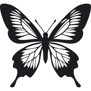 Vsepropejska Motýl dekorace na zeď 6 Rozměr (cm): 38 x 35, Dekor: Černá