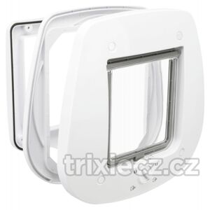 Trixie - DVÍŘKA průchozí  4-cestná/27x26cm/skleněné dveře - bílé